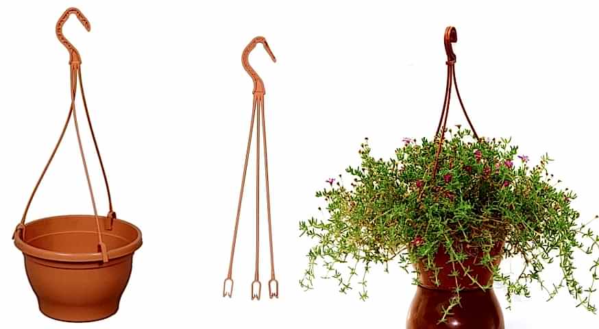 ASKILI ÇİÇEK SAKSISI 10 ADET 18 CM - MAKROME SAKSI (Kiremit Renk)