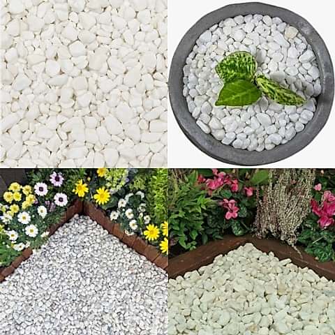 DOLOMİT TAŞI BEYAZ 1-2 cm 20 KG DOĞAL DEKORASYON TAŞI