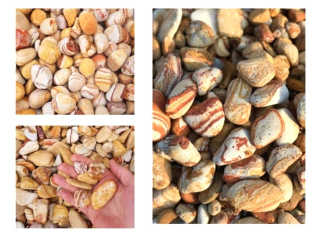 DOLOMİT TAŞI SARI ÇİZGİLİ 4-6 cm 20 KG DOĞAL DEKORASYON TAŞI