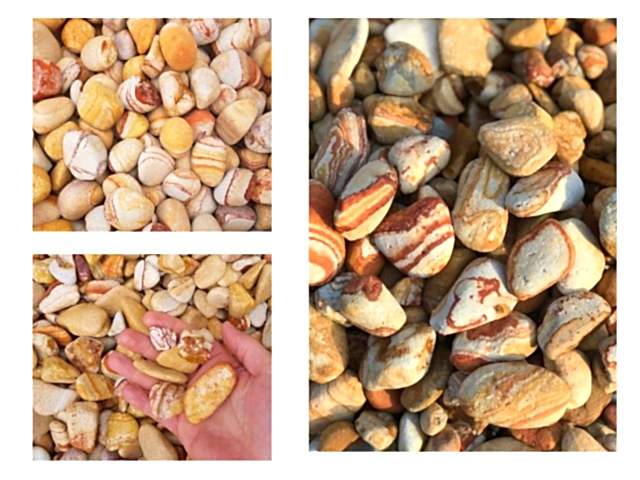 DOLOMİT TAŞI SARI ÇİZGİLİ 6-10 cm 20 KG DOĞAL DEKORASYON TAŞI