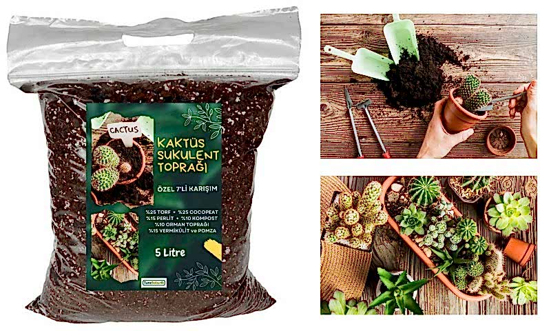 KAKTÜS SUKULENT TOPRAĞI 20 LT - 7'Lİ ÖZEL KARIŞIM(Akıllı Gübre Katkılı)